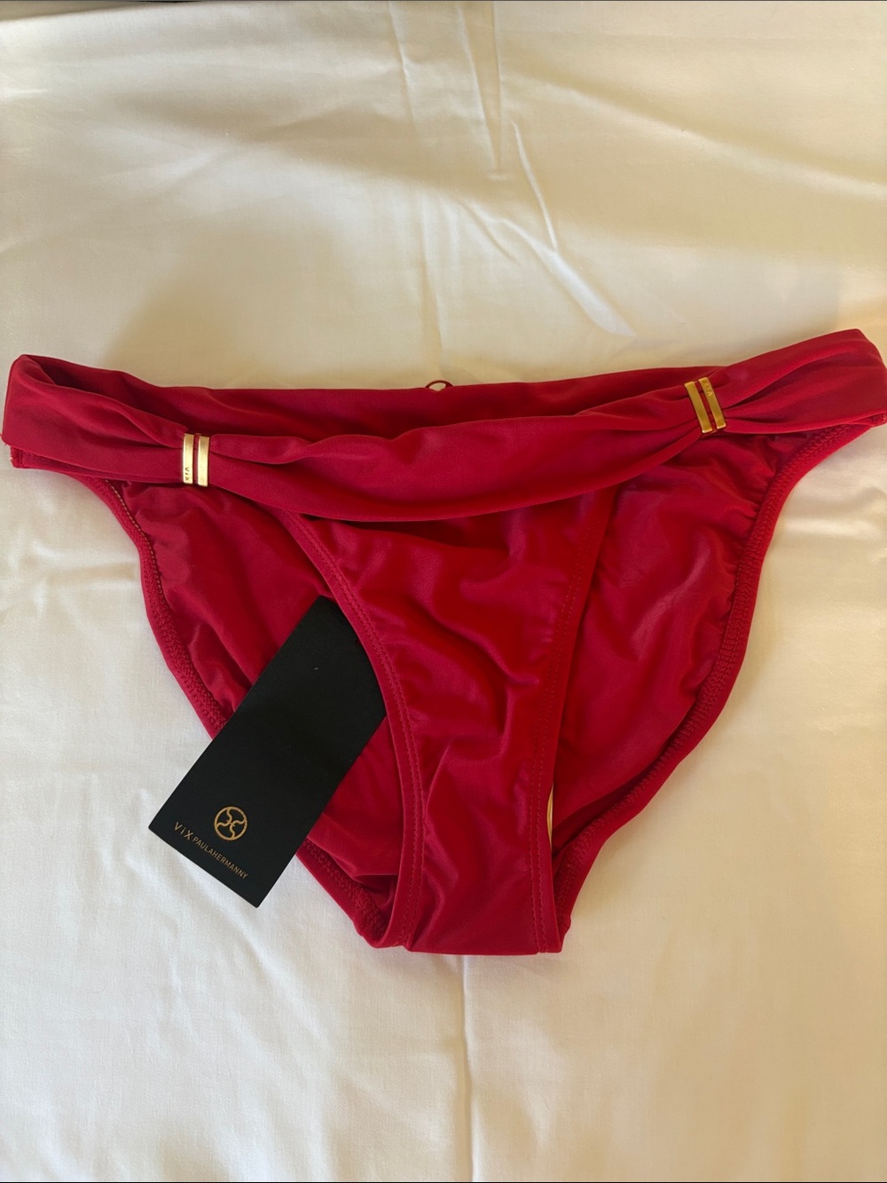 Vix Paula Hermanny Red Low-Rise Bikini Bottom